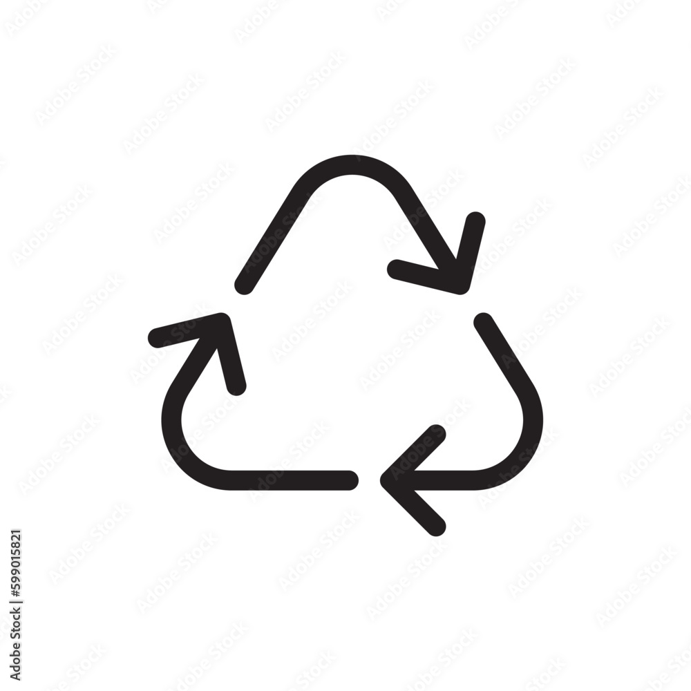 Recycle icon. Recycling icon. Environmental treatment flat sign design. Ecological recycling arrows symbol. Disposal pictogram. Outline symbol design. Linear UX UI icon Recycle icon. Recycling icon. Environmental treatment flat sign design. Ecological recycling arrows symbol. Disposal pictogram. Outline symbol design. Linear UX UI icon