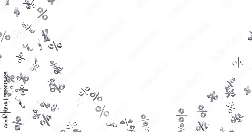 Obraz premium percent rain shopping digital in 3d. - PNG transparent