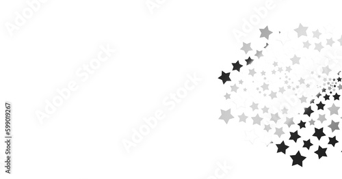 Silver stars falling from the sky. Abstract arc background. Glitter pattern for banner. - png transparent