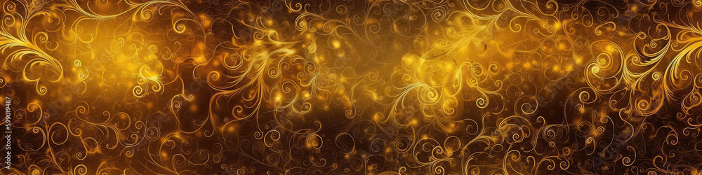 Beautiful Yellow Background With Shimmering. Panoramic Banner. Generative AI Beautiful Yellow Background With Shimmering. Panoramic Banner. Generative AI