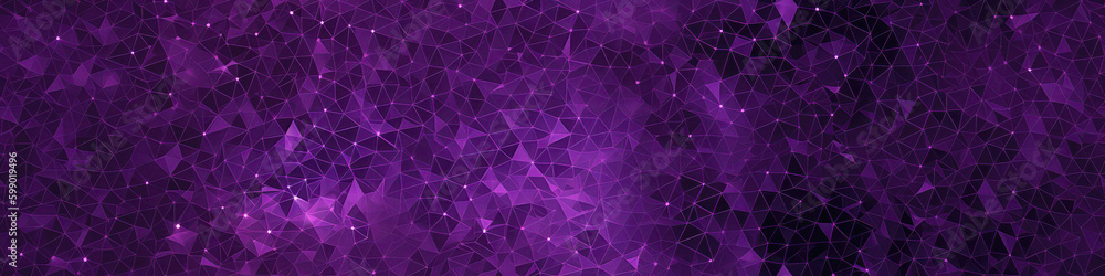 Beautiful Lilac Purple Background With Shimmering. Panoramic Banner. Generative AI