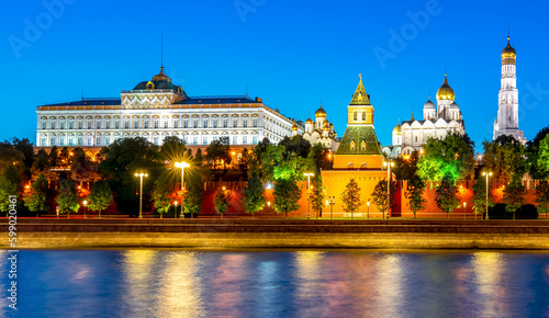 Moscow Kremlin at summer night, Russia