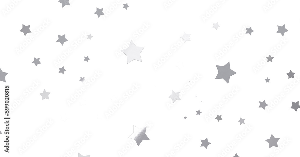 Group of silver stars isolated on white background. - png transparent