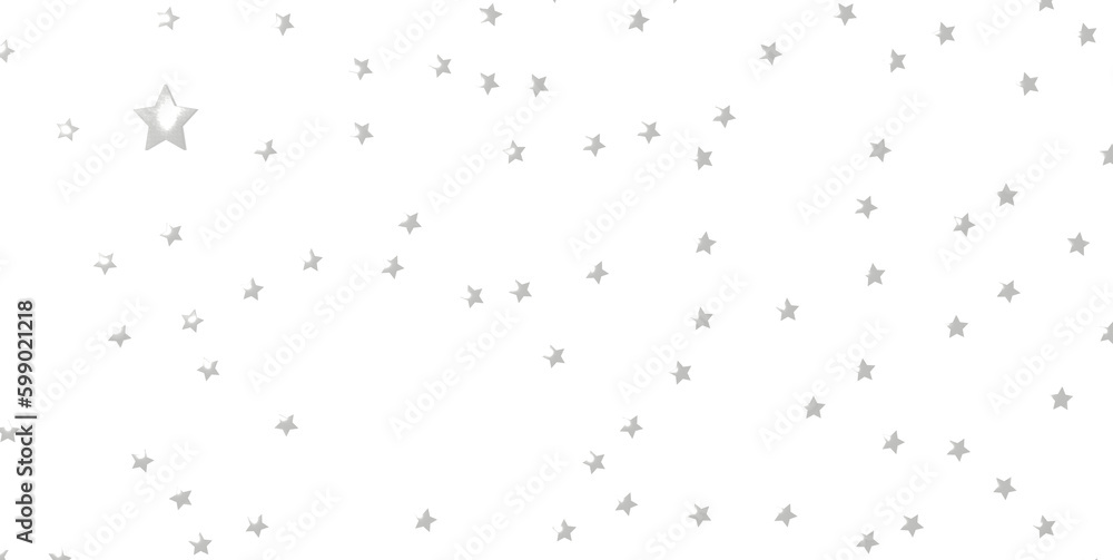 Obraz premium Seamless pattern with small silver stars on white background. - png transparent