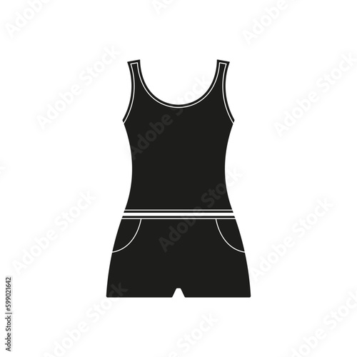 Tank top and short pants icon. Vector. Flat design.