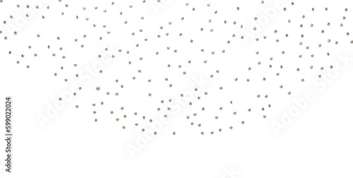 XMAS Stars - Banner with golden decoration. Festive border with falling glitter dust and stars. PNG - PNG transparent