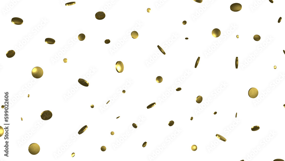 Golden confetti falling down isolated on transparent background. Golden confetti falling down isolated on transparent background.