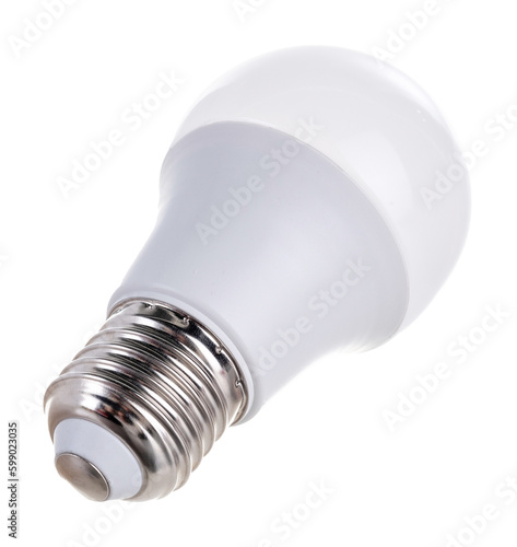 huge white light bulb isolated on white background 