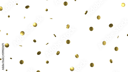 Gold confetti background  isolated on transparent background