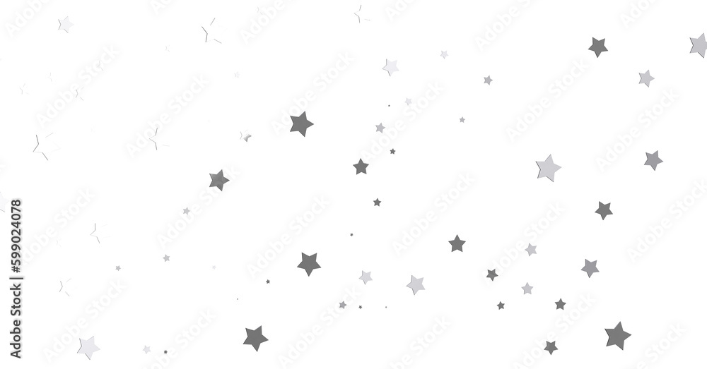 Silver star of confetti. Falling stars on a white - png transparent Silver star of confetti. Falling stars on a white - png transparent