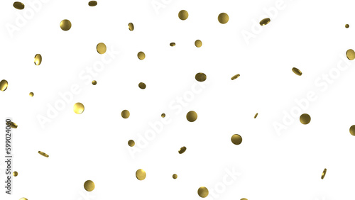 Gold confetti background  isolated on transparent background