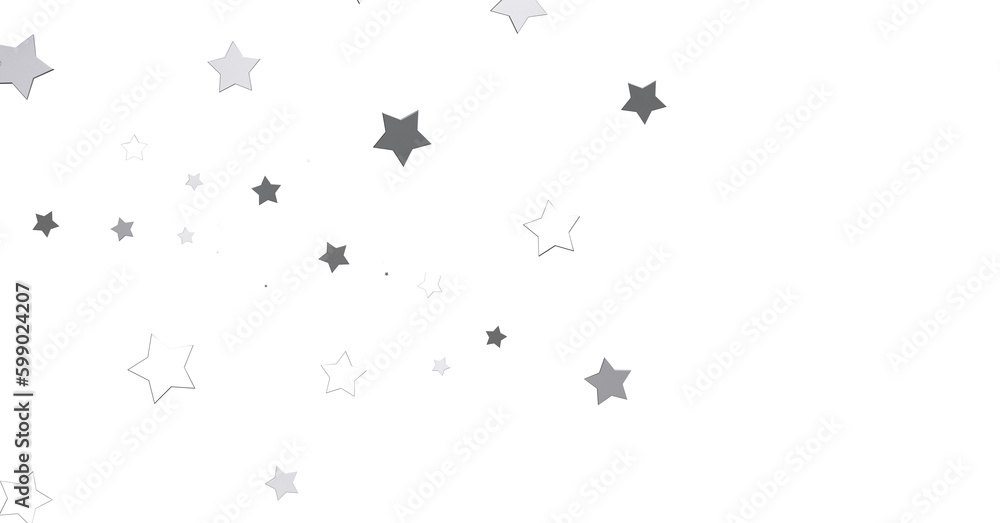 Fototapeta premium Silver star of confetti. - png transparent