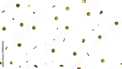 Gold confetti background  isolated on transparent background