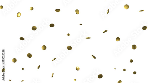 Gold confetti background  isolated on transparent background
