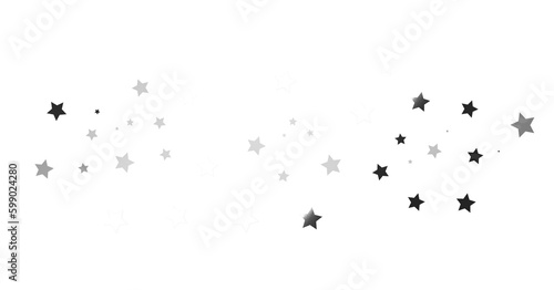 Silver star of confetti. Falling stars on a white background. Illustration of flying shiny stars. - png transparent