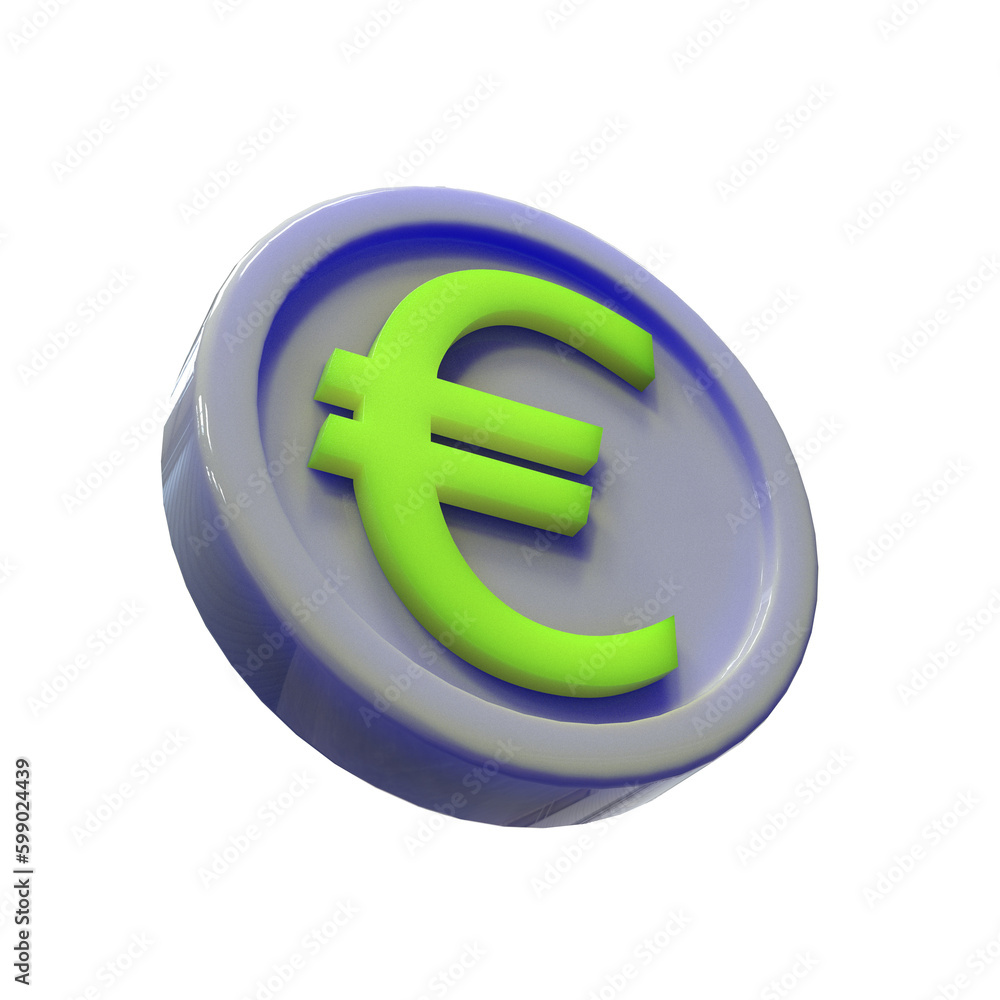 3d illustration euro coin icon money 3d render 3d illustration euro coin icon money 3d render