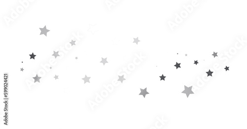 Silver star of confetti. Falling stars on a white background. Illustration of flying shiny stars. - png transparent