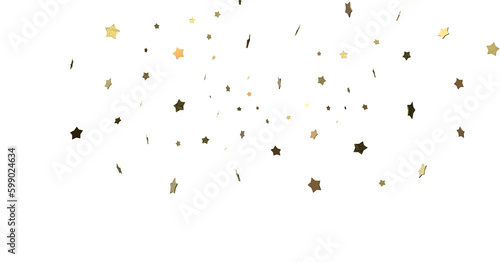 Stars - Holiday golden decoration, glitter frame isolated -