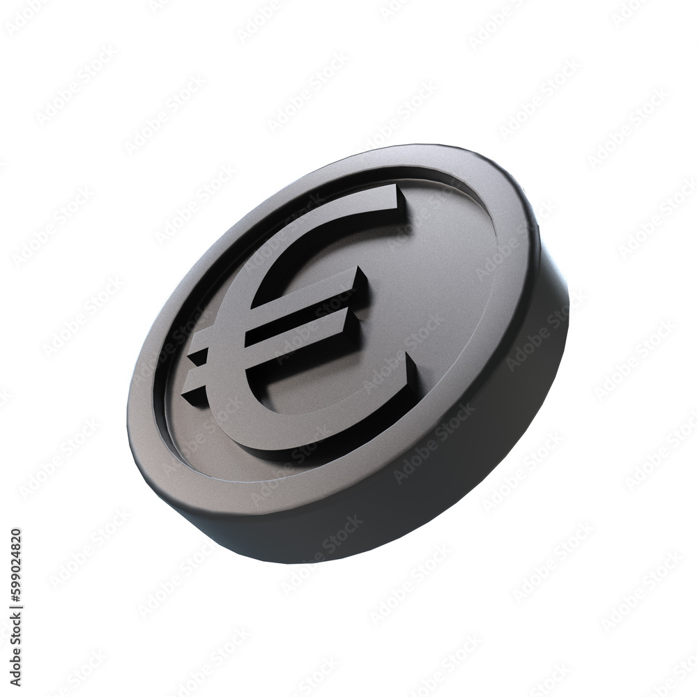 3d illustration euro coin icon money 3d render 3d illustration euro coin icon money 3d render