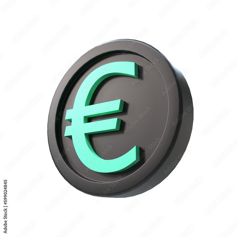 3d illustration euro coin icon money 3d render 3d illustration euro coin icon money 3d render