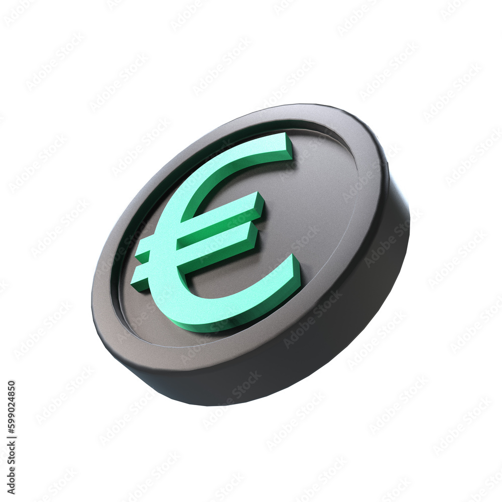 3d illustration euro coin icon money 3d render 3d illustration euro coin icon money 3d render