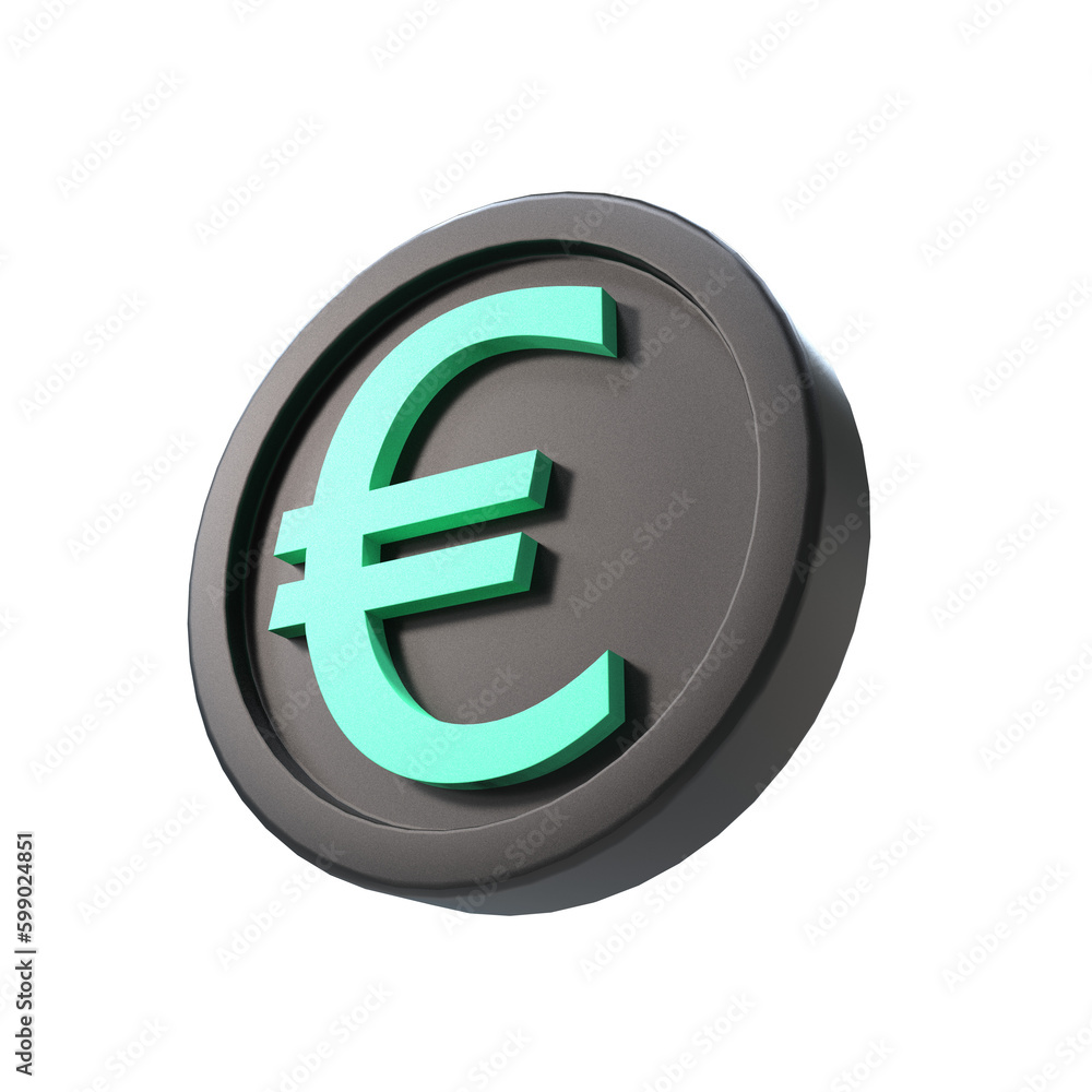 3d illustration euro coin icon money 3d render 3d illustration euro coin icon money 3d render