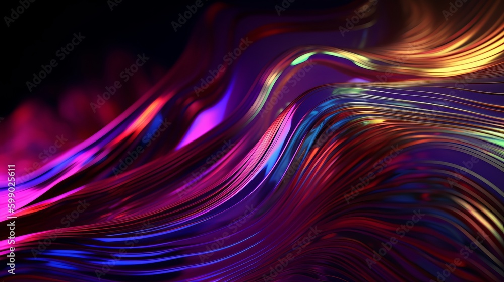 3d render, fluid ripples, liquid metal surface, spectrum, bright hue colors Generative AI 3d render, fluid ripples, liquid metal surface, spectrum, bright hue colors Generative AI