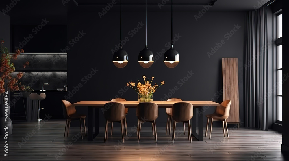 Modern luxury authentic dining room interior design. Generative Ai ...