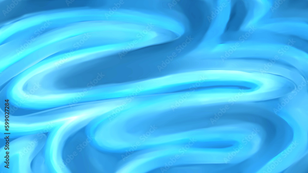 Fototapeta premium hand-drawn brush abstract blue waves
