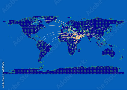Vector Djibouti map, map of Djibouti for  emphasizing export, technology, trade and innovation. Enhance presentations and marketing materials. Ideal for businesses, entrepreneurs.