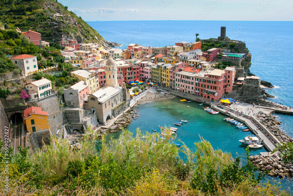 Scenic view of colorful Vernazza, Italy