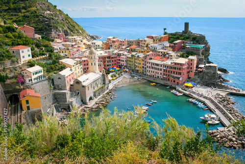 Scenic view of colorful Vernazza, Italy