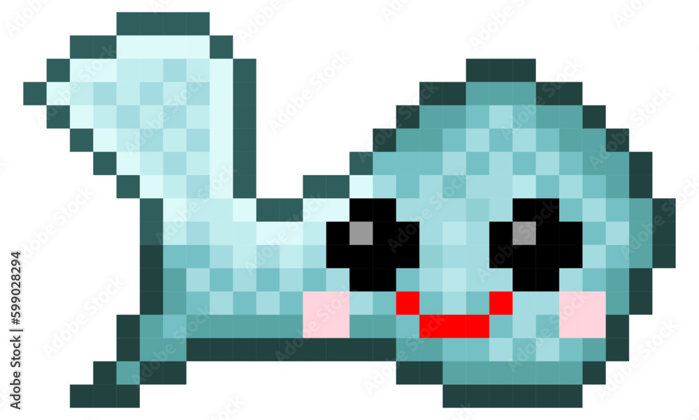 Smile shape icon pixel art. Vector illustration.	