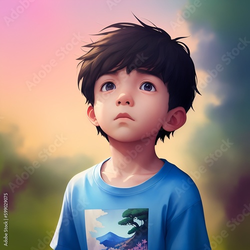 Young Boy Lost in Wonder