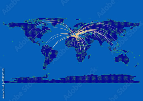Vector Tunisia map, map of Tunisia for  emphasizing export, technology, trade and innovation. Enhance presentations and marketing materials. Ideal for businesses, entrepreneurs.