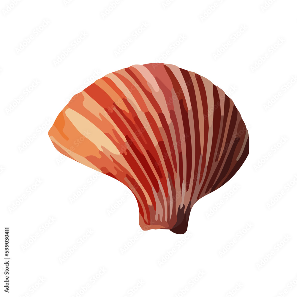 Fototapeta premium Vector Seashell watercolor illustration. Hand drawn underwater element design. Artistic vector marine design element. Illustration for greeting cards, printing and other design projects. Generative AI