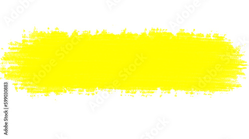 Yellow paint brush stroke. Banner. Background