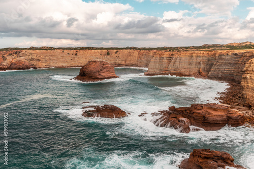 Rocky coastline  in the Natural Park of Southwest Alentejo and Costa Vicentina in Bordeira
Nature Travel South portugal Vicentine Coast