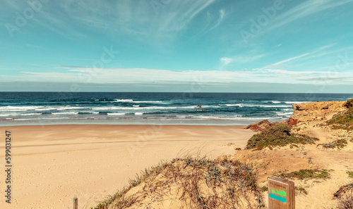 coastal Landscape  in the Natural Park of Southwest Alentejo and Costa Vicentina at the beach Bordeira
Nature Travel South portugal Vicentine Coast