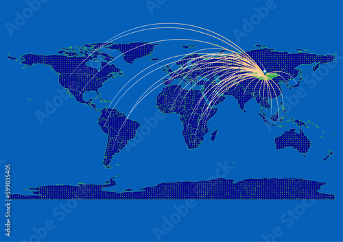 Vector Mongolia map, map of Mongolia for  emphasizing export, technology, trade and innovation. Enhance presentations and marketing materials. Ideal for businesses, entrepreneurs.