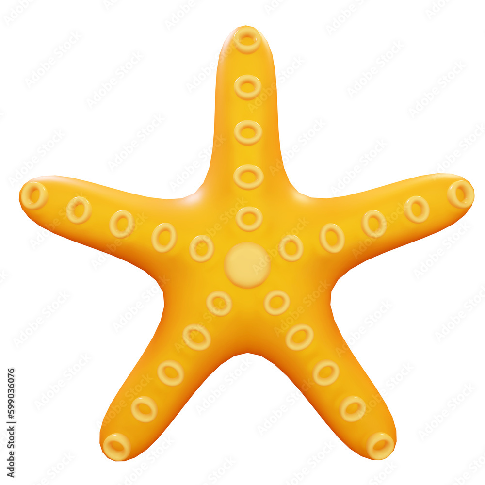 Star fish, 3d rendering illustration on white background. Star fish, 3d rendering illustration on white background.