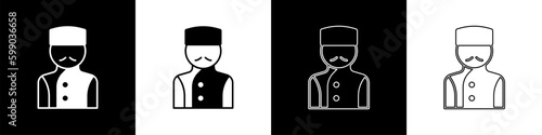 Set Concierge icon isolated on black and white background. Vector