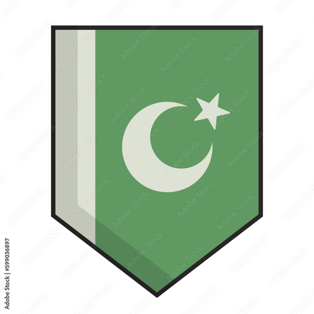 Flat design Pakistani flag pennant icon. Vector. Flat design Pakistani flag pennant icon. Vector.