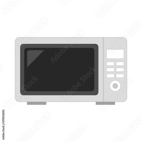 Flat design microwave oven icon. Home appliance. Vector.