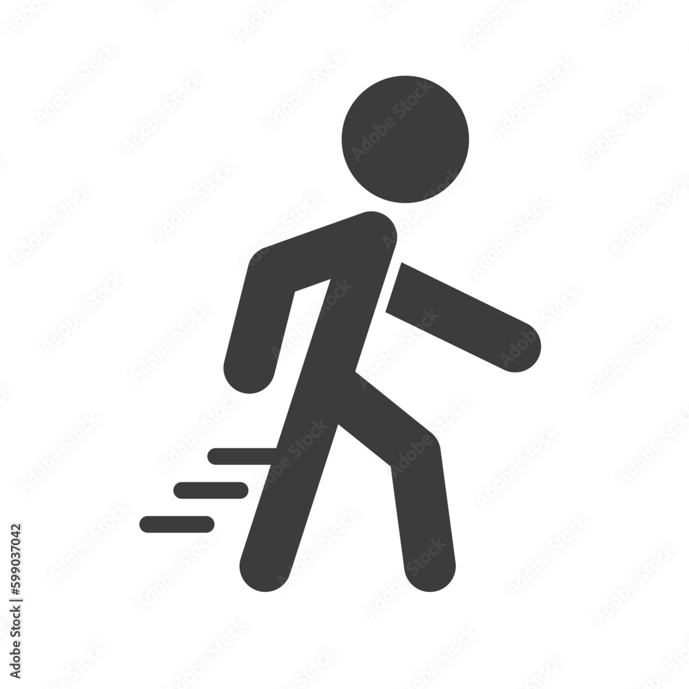 Pedestrian silhouette icon. Walking. Moving. Vector. Pedestrian silhouette icon. Walking. Moving. Vector.