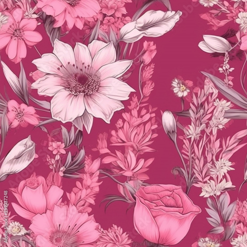 pink floral symphony seamless backgrounds are featured