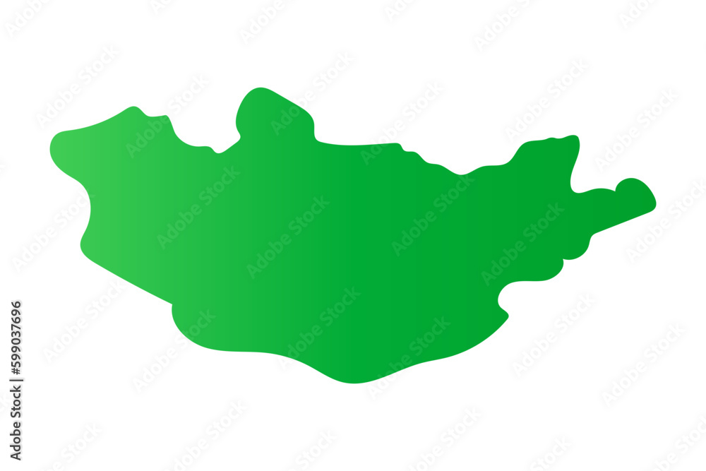 Green Mongolia map icon. Vector. Green Mongolia map icon. Vector.