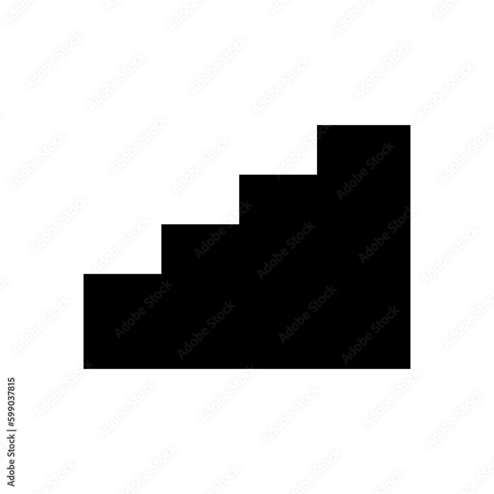 Stairs silhouette icon. Floor. Vector.