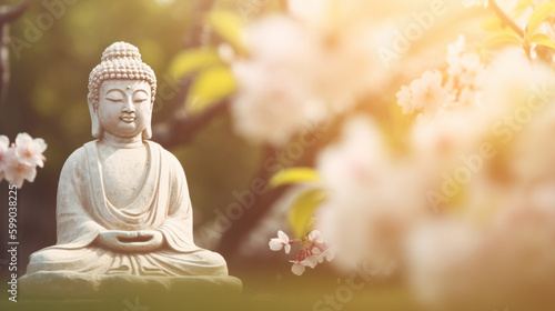 Buddha background. Illustration AI Generative.