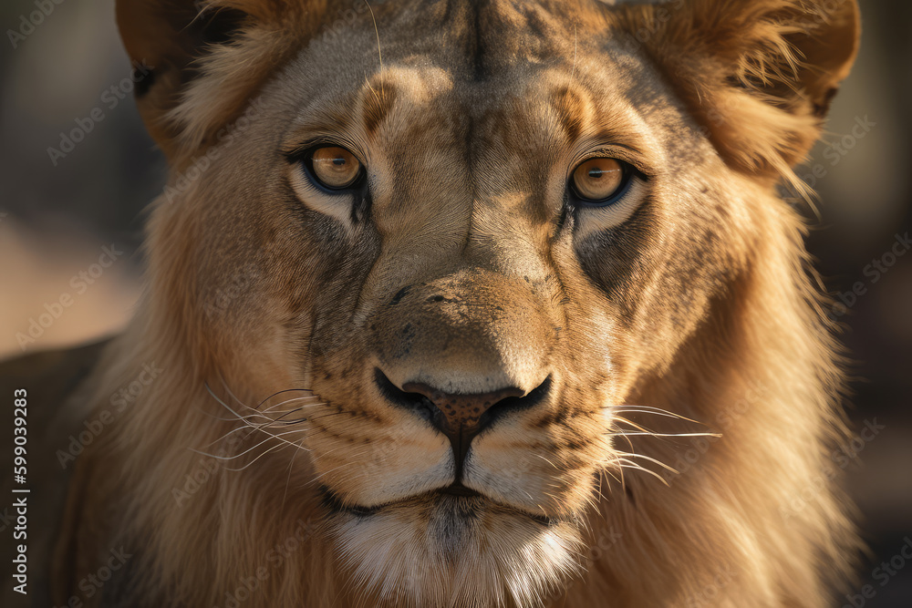 lion looking at the camera, beautiful background, savannah background, ai generated. lion looking at the camera, beautiful background, savannah background, ai generated.